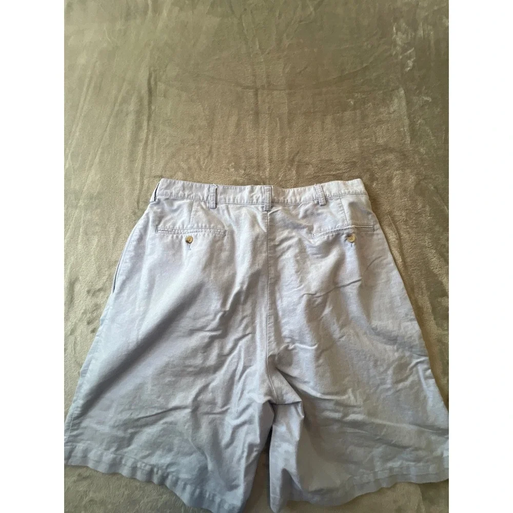 Polo Ralph Lauren Tyler Short Mens 35 Blue Pleated Cotton Oxford Shorts